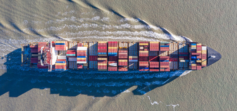 Containership bird's eye view